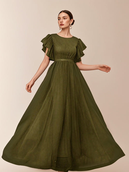 Women's Graceful Round Collar Dress-ZS249