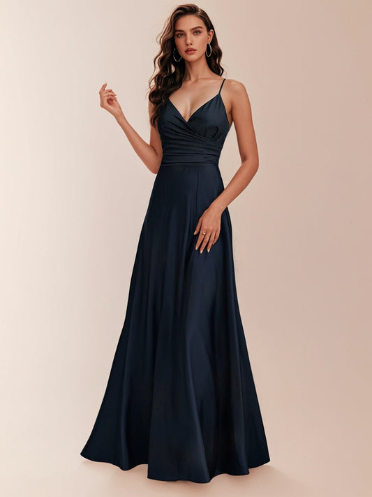 Elegant Long Evening Dress/Vintage Casual Sexy Spaghetti Strap Dress-ZS157
