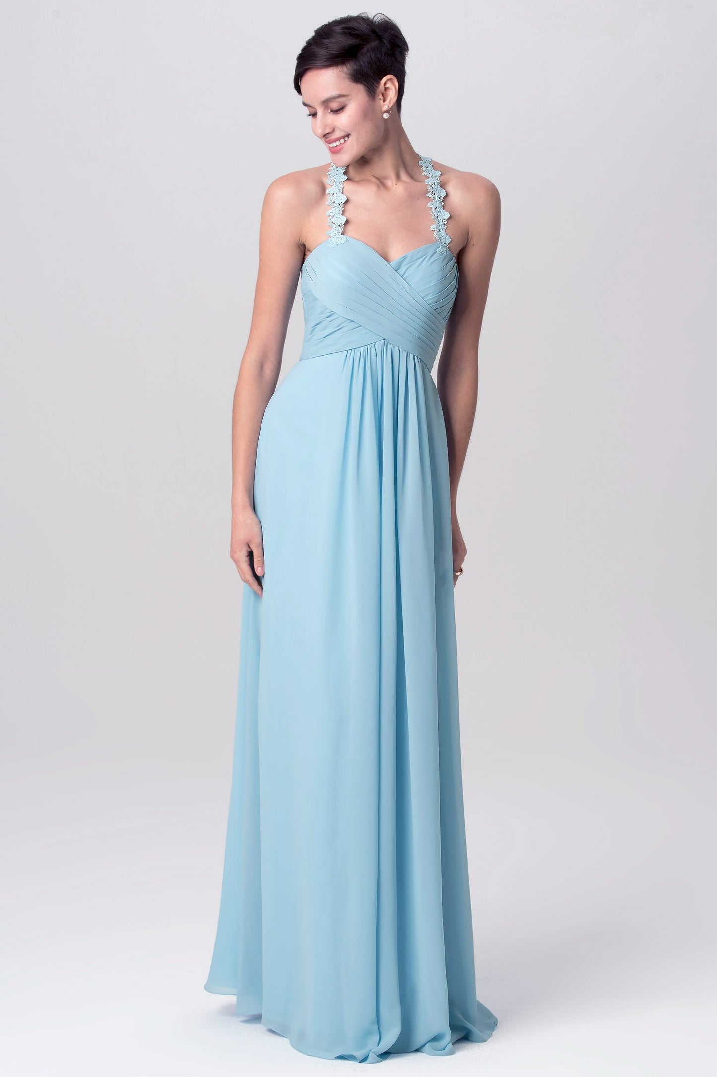 Lace V-Neck Sleeveless Bridesmaid Dress| Plus Size | 60+ Colors