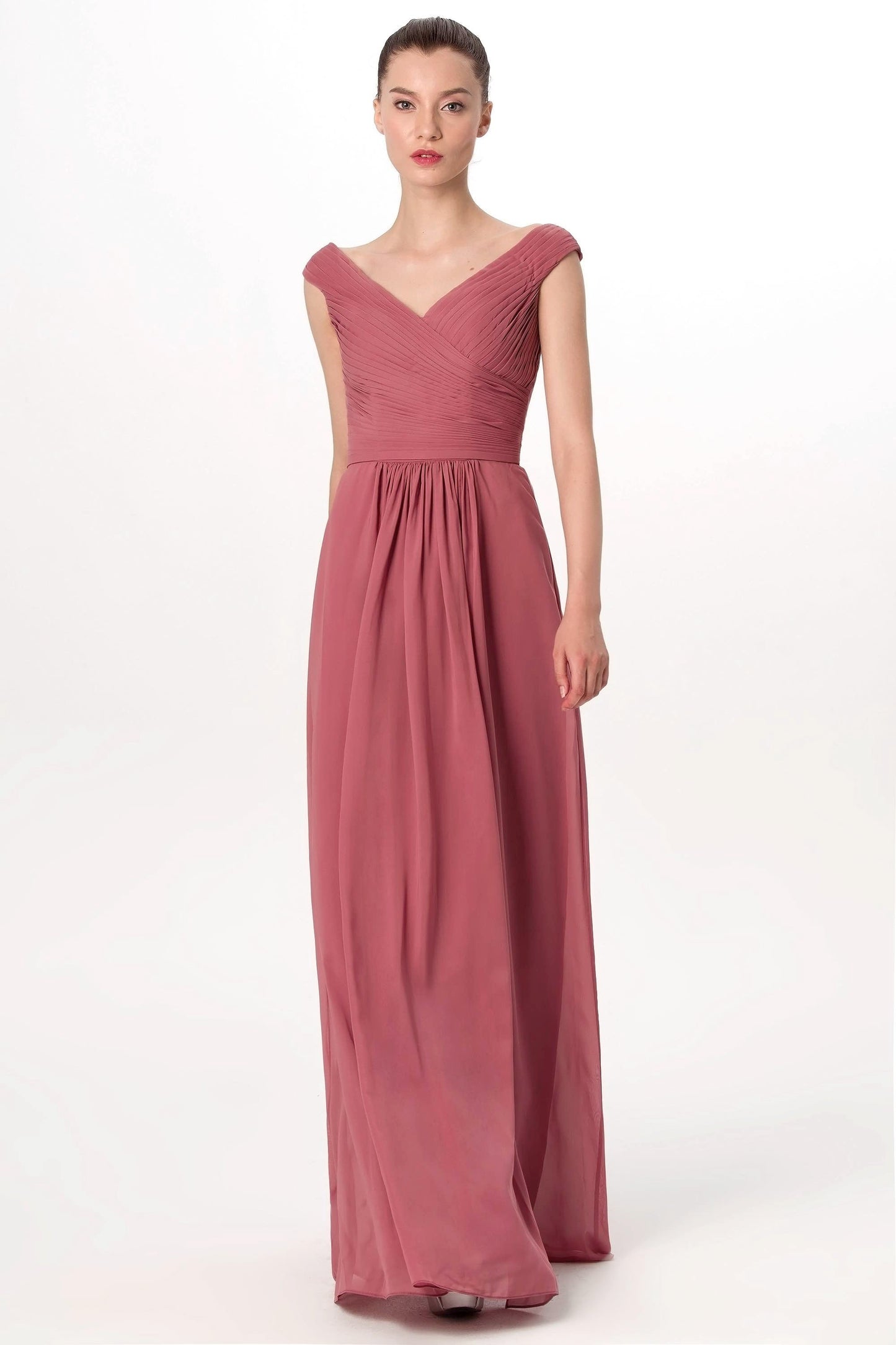 Lace V-Neck Sleeveless Bridesmaid Dress| Plus Size | 60+ Colors