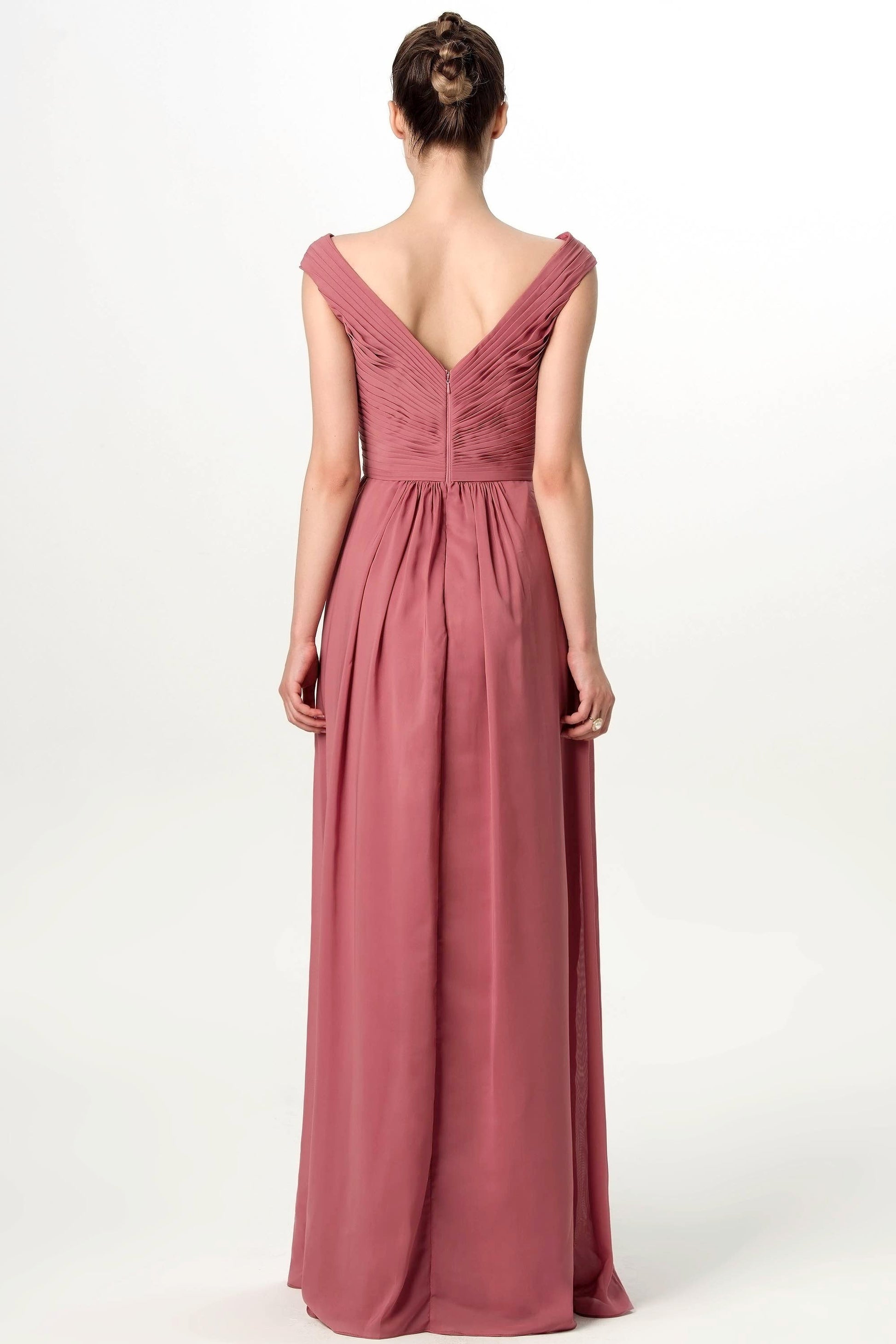 Lace V-Neck Sleeveless Bridesmaid Dress| Plus Size | 60+ Colors