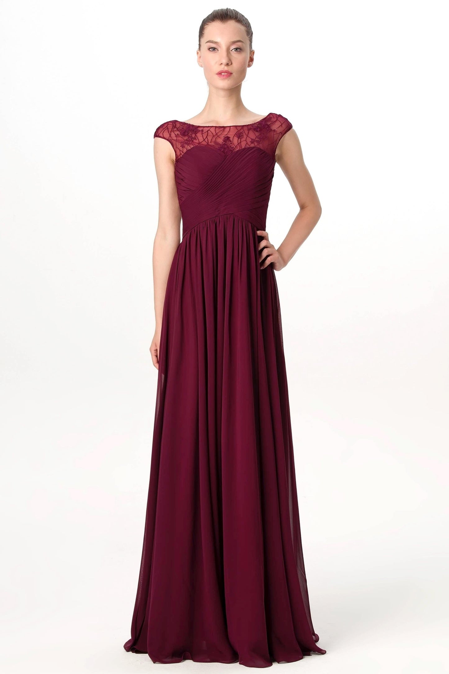 Lace V-Neck Sleeveless Bridesmaid Dress| Plus Size | 60+ Colors