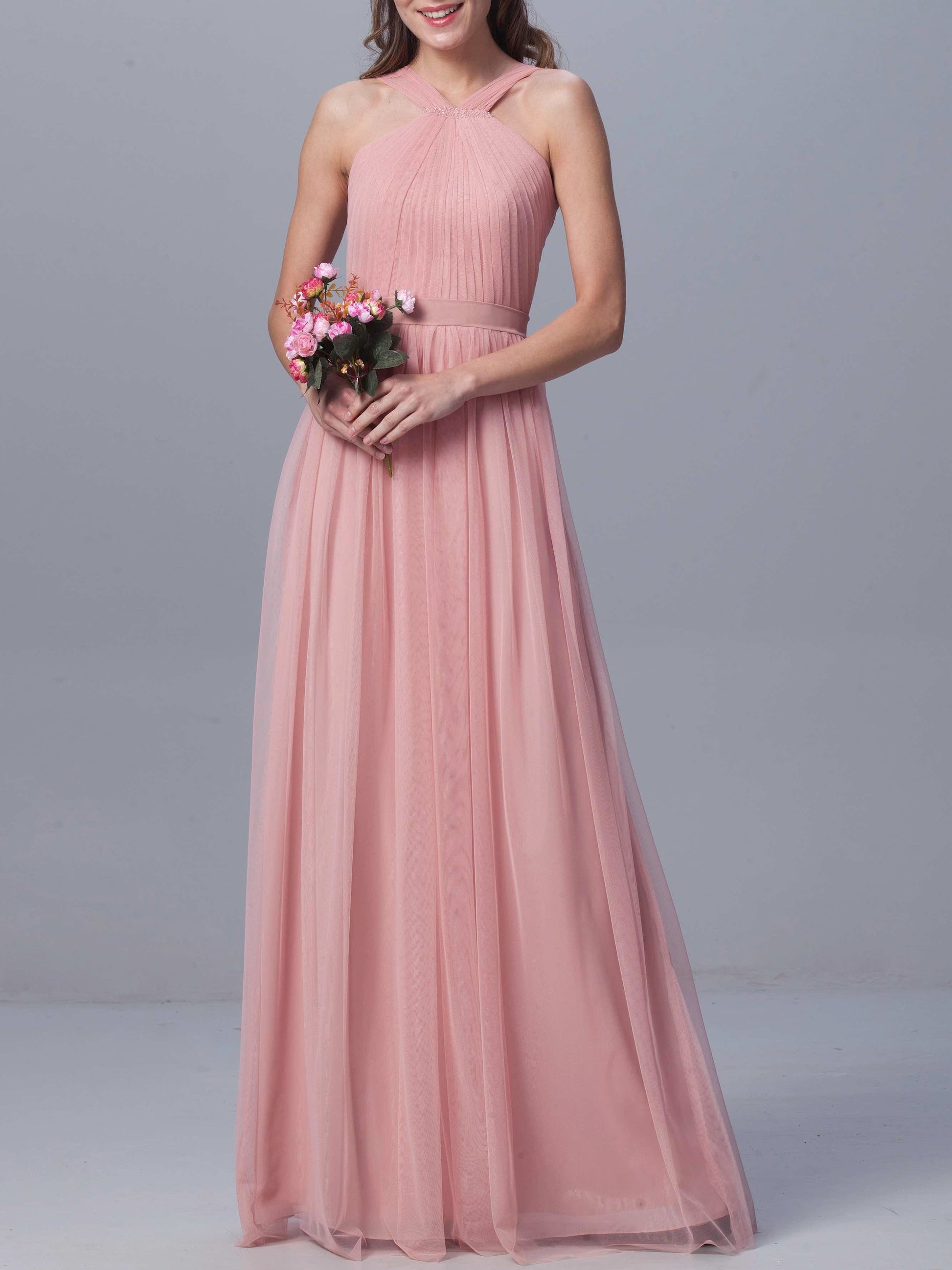 Tulle Convertible Sleeveless Bridesmaid Dress| Plus Size | 60+ Colors