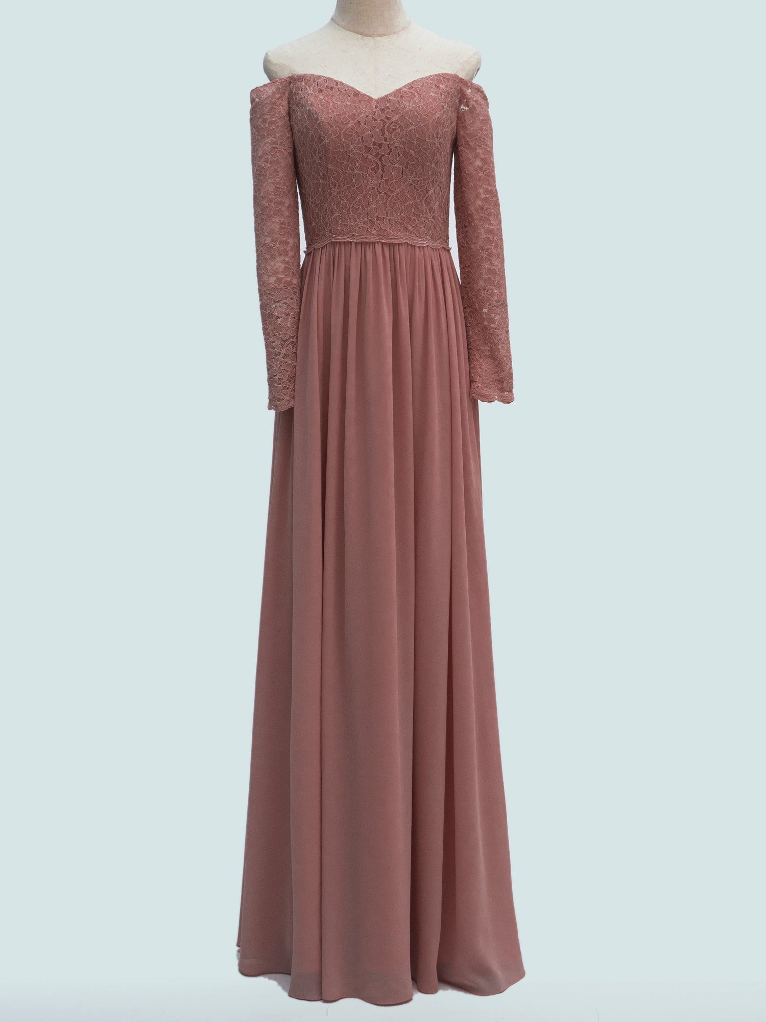 Lace Boat Neck Long Sleeves Bridesmaid Dress| Plus Size | 60+ Colors Bridal Glee Lace Boat Neck Long Sleeves Bridesmaid Dress| Plus Size | 60+ Colors Bridal Glee