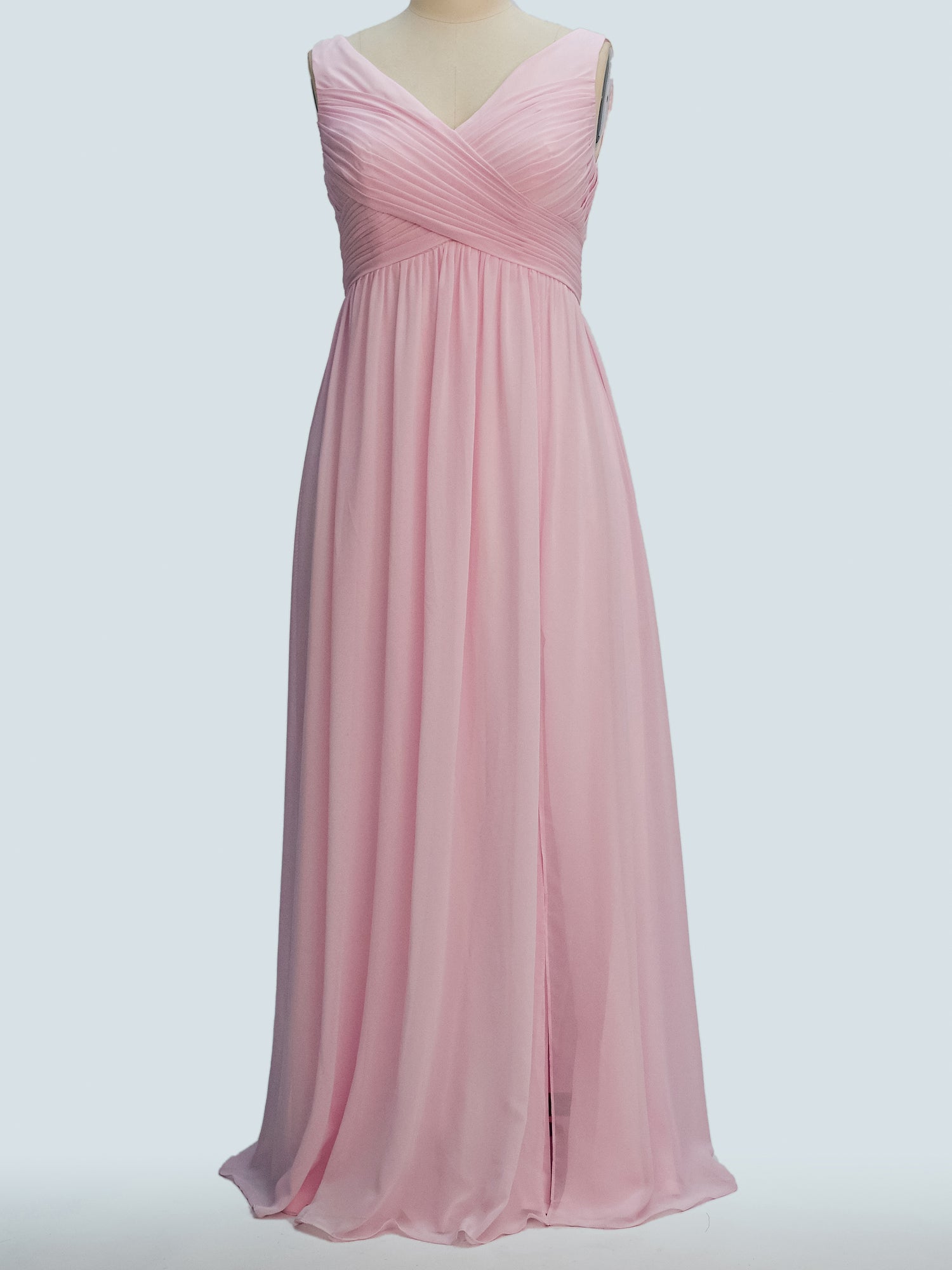 Lace V-Neck Sleeveless Bridesmaid Dress| Plus Size | 60+ Colors