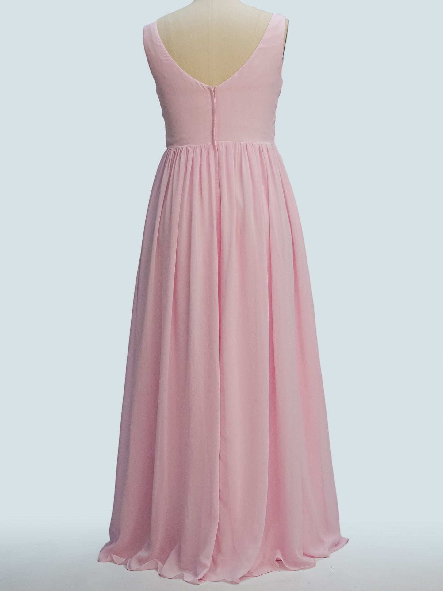 Lace V-Neck Sleeveless Bridesmaid Dress| Plus Size | 60+ Colors