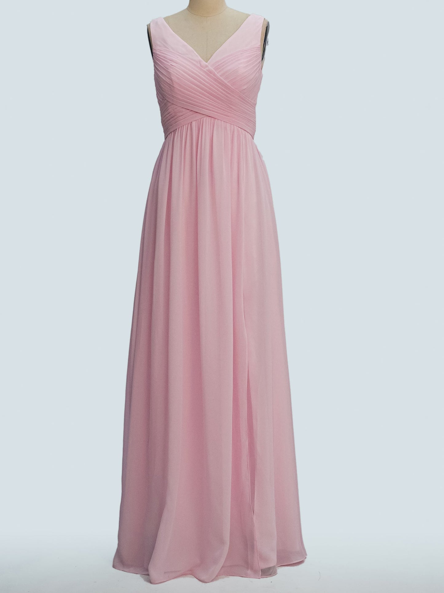 Lace V-Neck Sleeveless Bridesmaid Dress| Plus Size | 60+ Colors