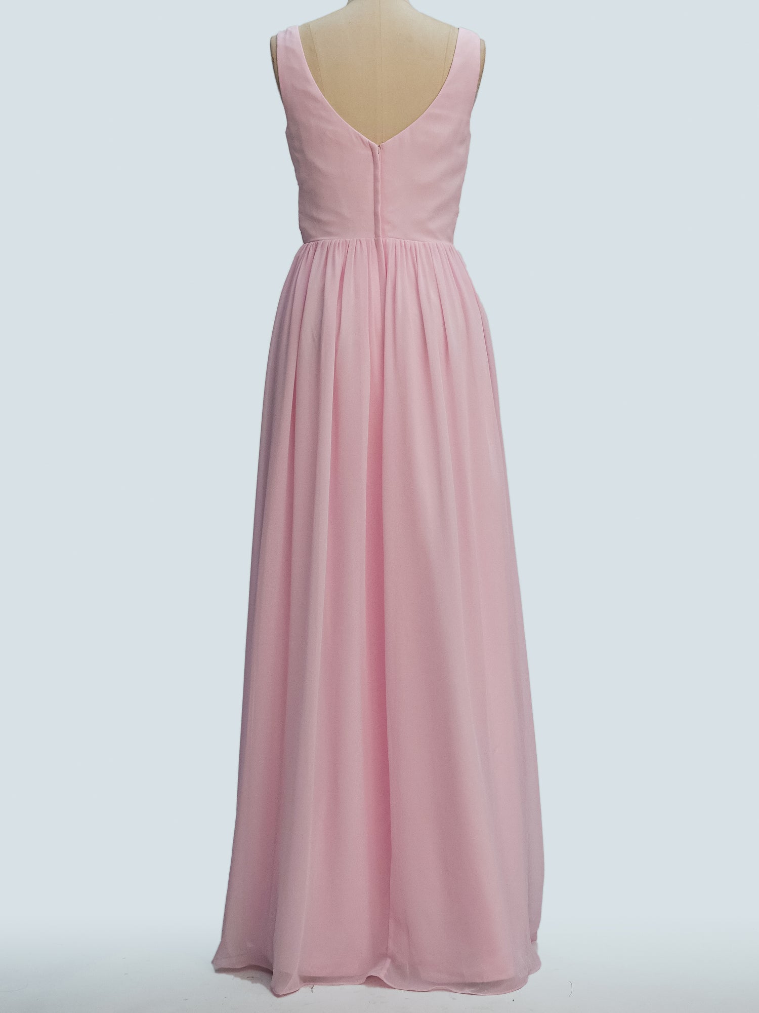 Lace V-Neck Sleeveless Bridesmaid Dress| Plus Size | 60+ Colors