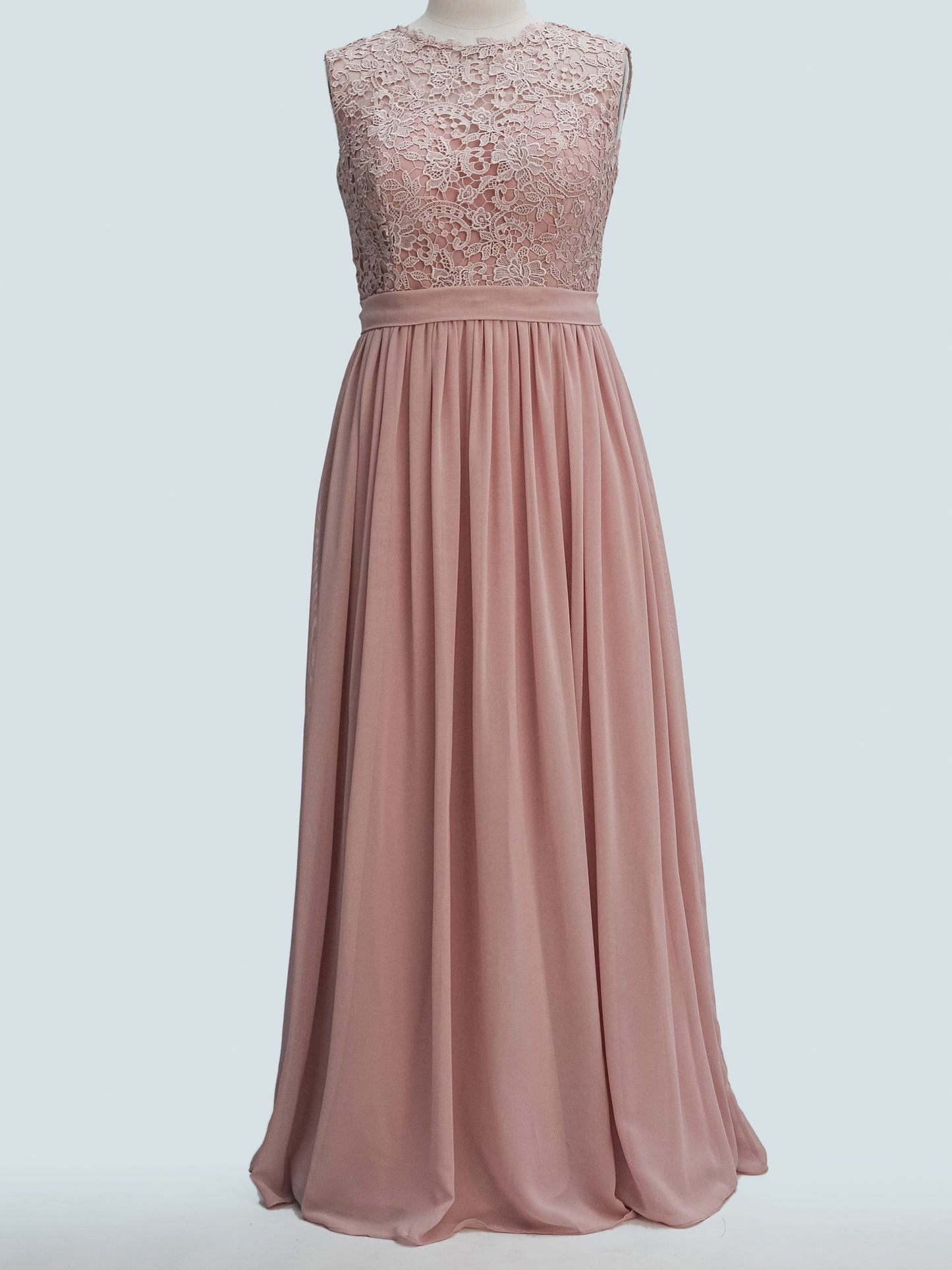 Lace V-Neck Sleeveless Bridesmaid Dress| Plus Size | 60+ Colors