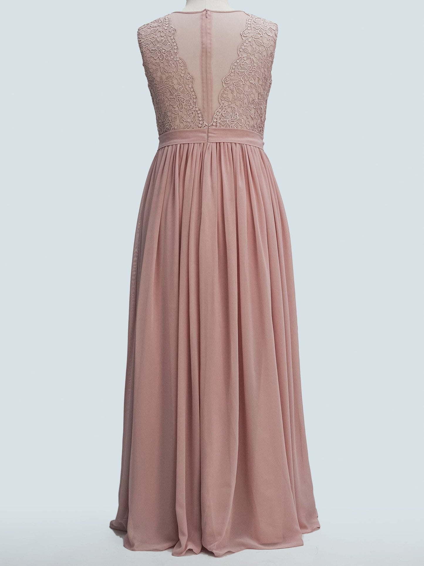 Lace V-Neck Sleeveless Bridesmaid Dress| Plus Size | 60+ Colors