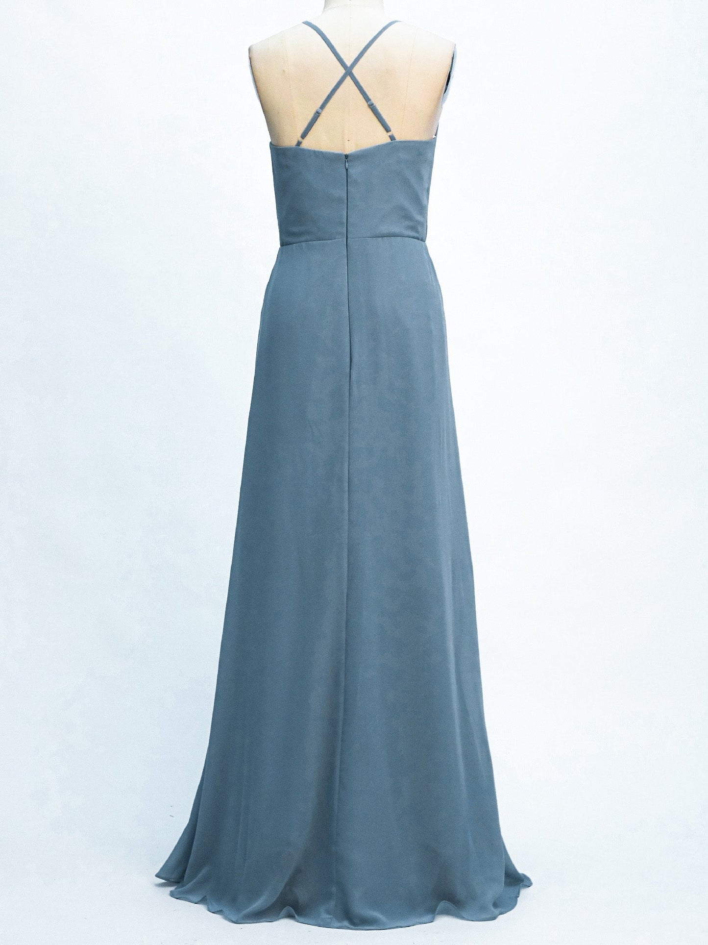 Chiffon V-Neck Sleeveless Bridesmaid Dress| Plus Size | 60+ Colors