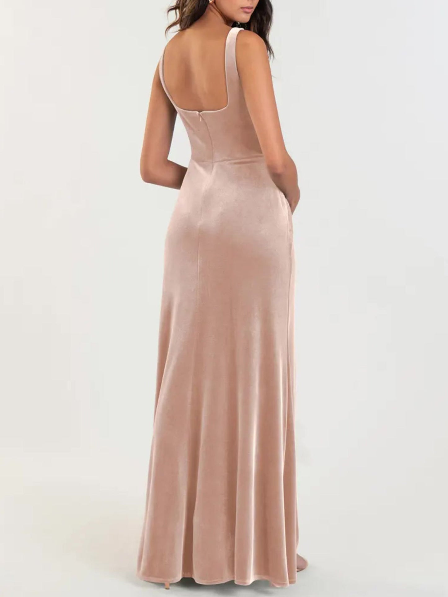 Chiffon V-Neck Sleeveless Bridesmaid Dress| Plus Size | 60+ Colors