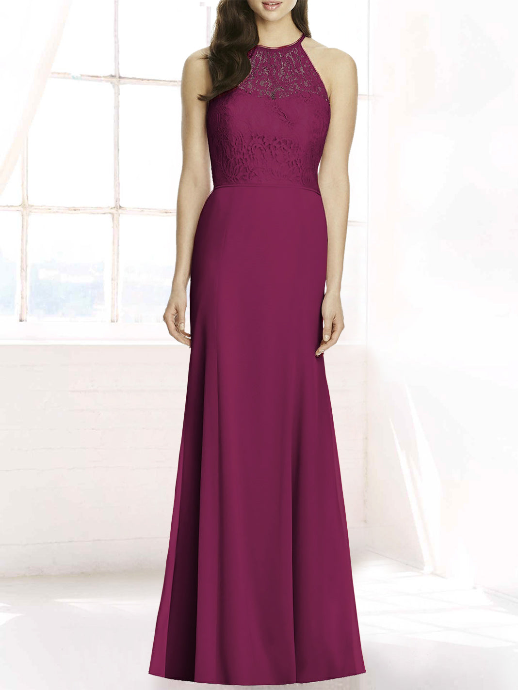 Chiffon V-Neck Sleeveless Bridesmaid Dress| Plus Size | 60+ Colors