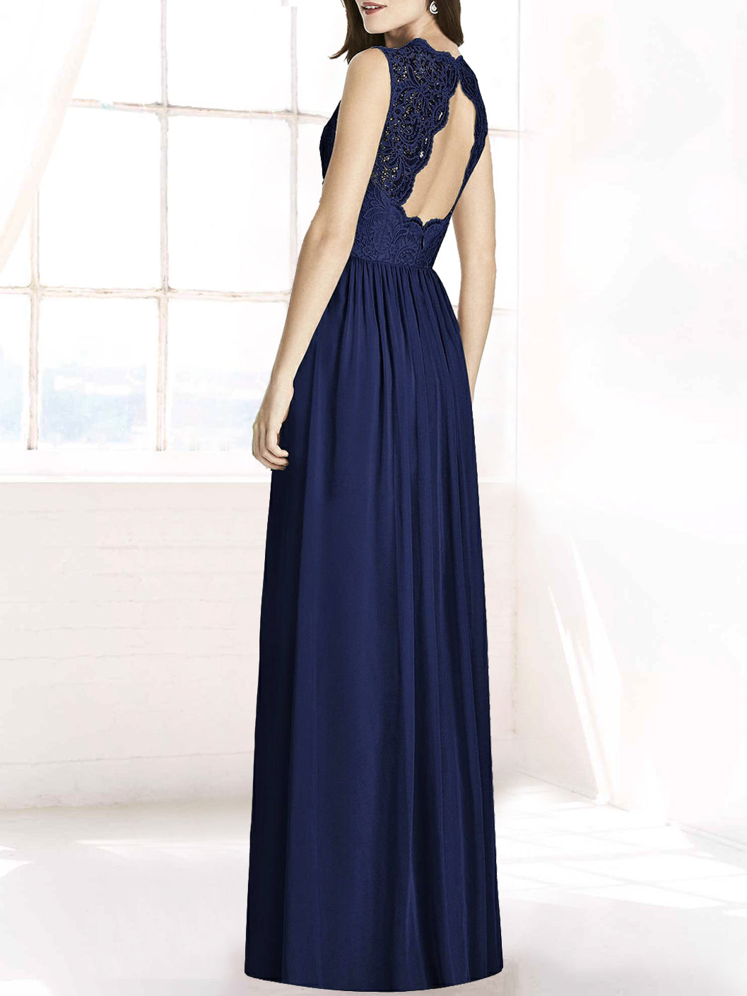 Chiffon V-Neck Sleeveless Bridesmaid Dress| Plus Size | 60+ Colors