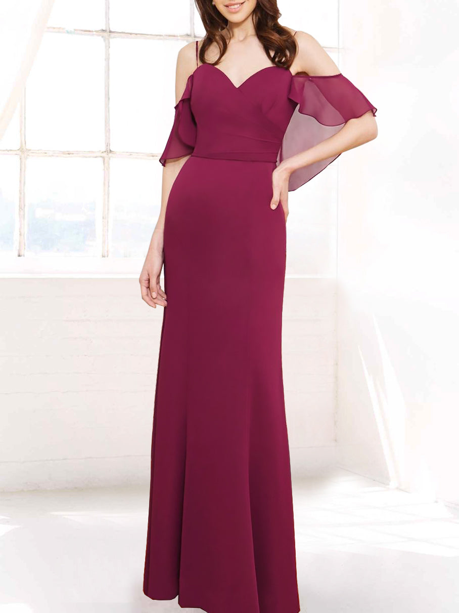 Chiffon V-Neck Sleeveless Bridesmaid Dress| Plus Size | 60+ Colors