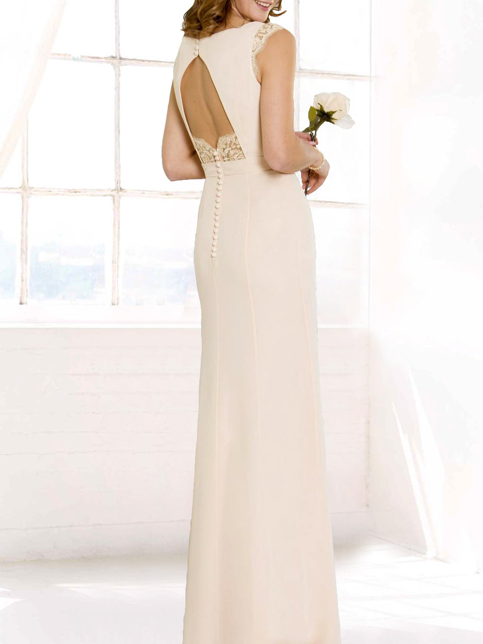 Chiffon V-Neck Sleeveless Bridesmaid Dress| Plus Size | 60+ Colors