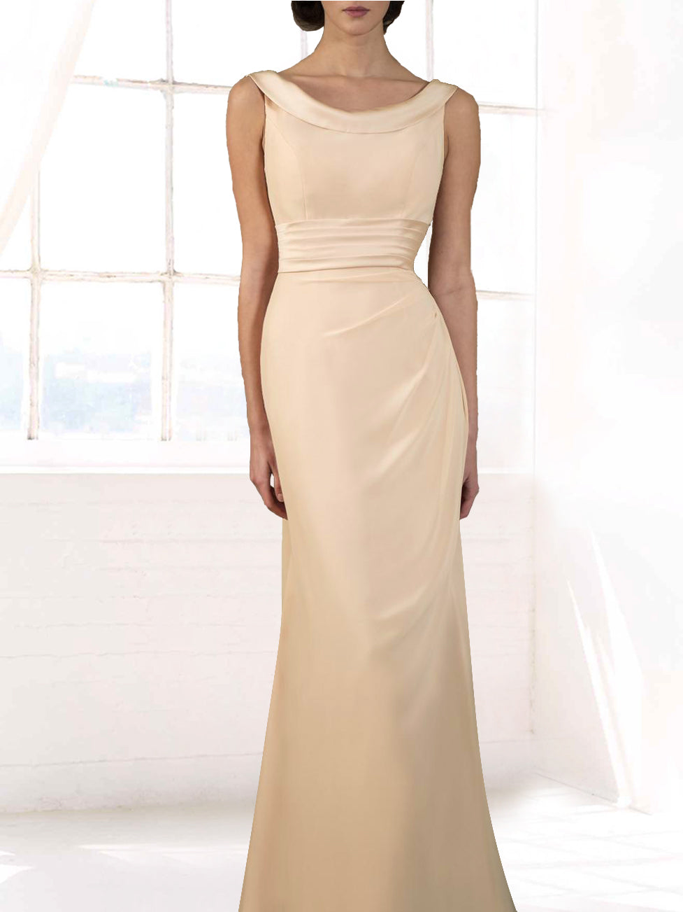 Chiffon V-Neck Sleeveless Bridesmaid Dress| Plus Size | 60+ Colors