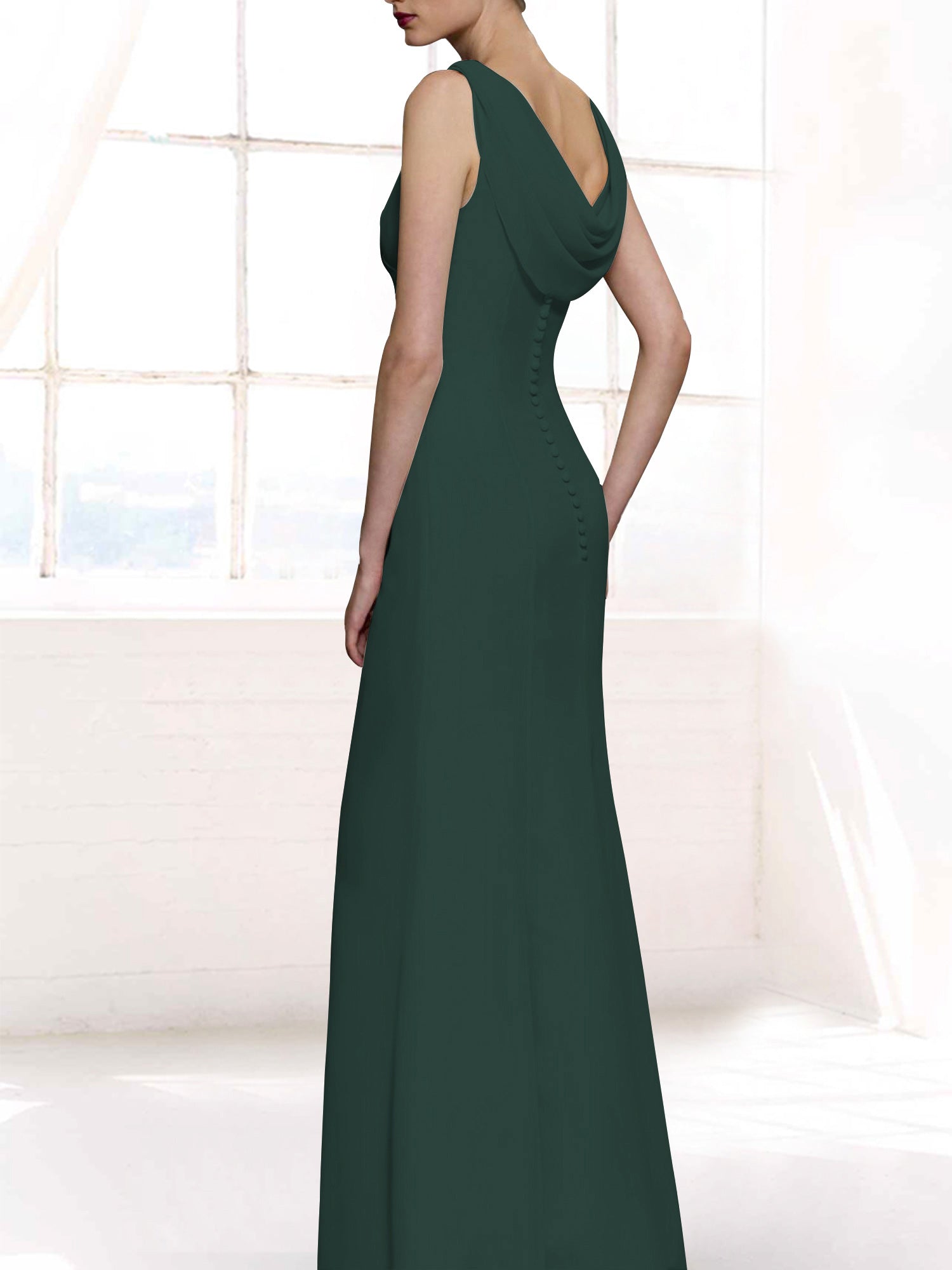 Chiffon V-Neck Sleeveless Bridesmaid Dress| Plus Size | 60+ Colors