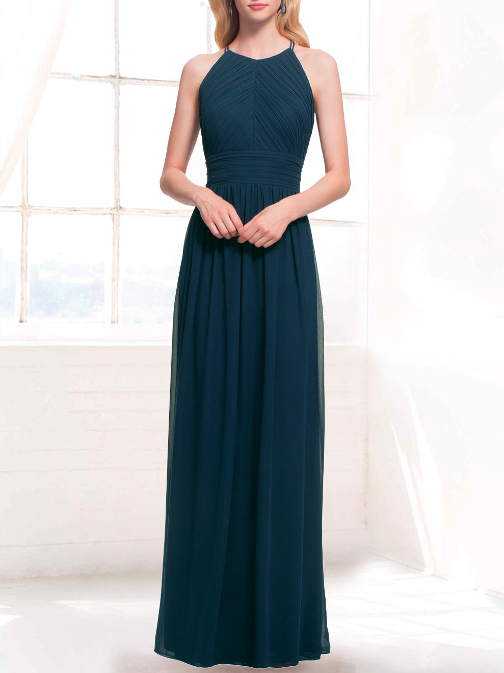 Lace Boat Neck Sleeveless Bridesmaid Dress| Plus Size | 60+ Colors